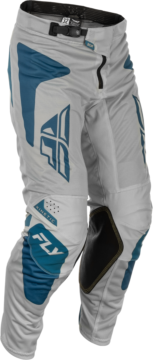 Fly Racing Kinetic Mesh Sym Pants Grey/Blue Size 30 – Lightweight, Breathable Motorcycle Pants with BOA® Fit System