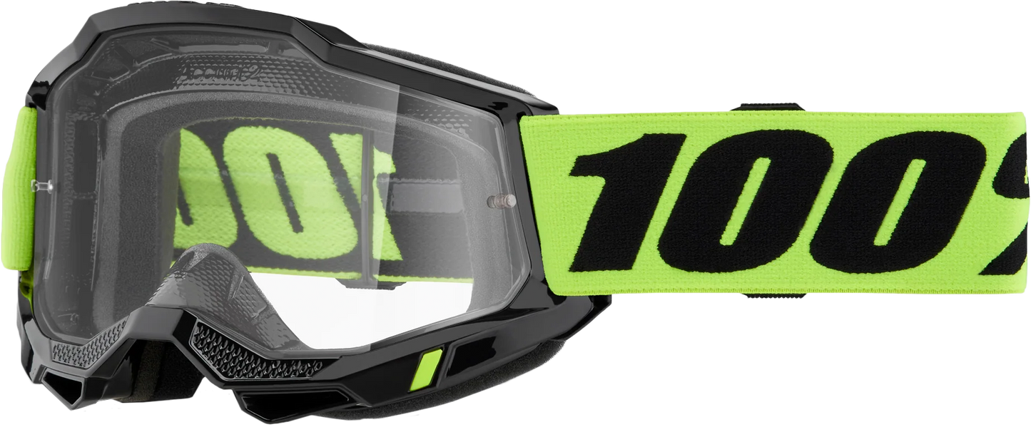 100-Percent Accuri 2 Junior Goggle Neon Yellow Clear Lens - Youth Motorcycle Eye Protection