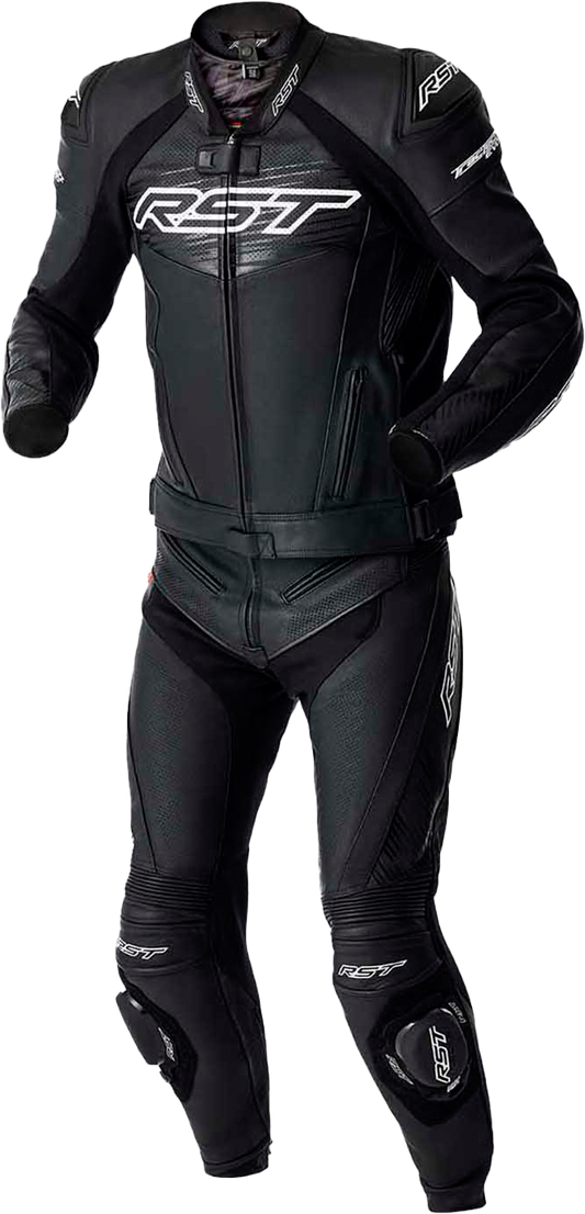 RST Tractech Evo D3o Leather Motorcycle Jacket Black and White Medium (Part #103635WHI-42)