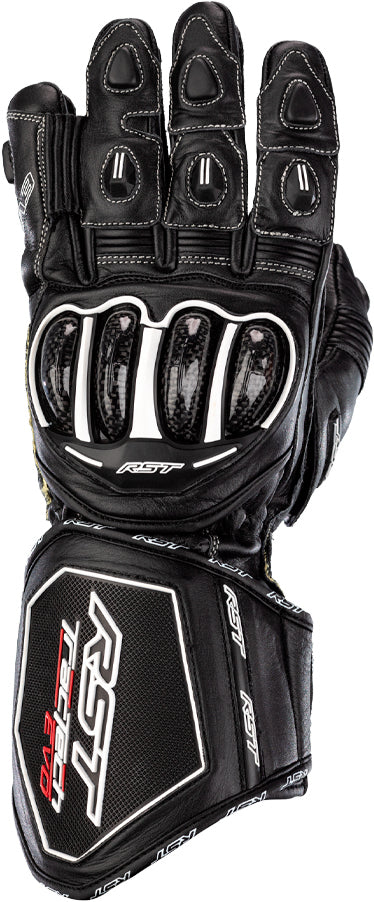 RST Women's Tractech Evo 4 CE Gloves Black Leather Large – Motorcycle Gear for Women