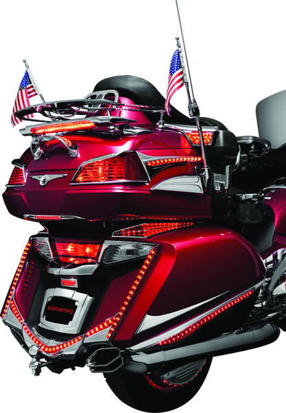 Kuryakyn LED Lighted Trunk Lid Handle for Honda GL1800 Gold Wing (2001-2005) - Chrome with Clear Lens and Red LEDs