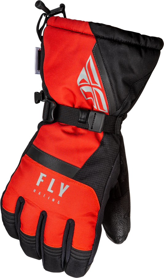 Fly Racing Cascade Gloves Black/Red Large – Weatherproof, Insulated Riding Gloves