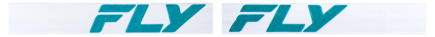 Fly Racing Zone Elite Snow Goggle White/Teal with Sky Blue/Polarized Smoke Lens (Part No. FLB-24ZP2)