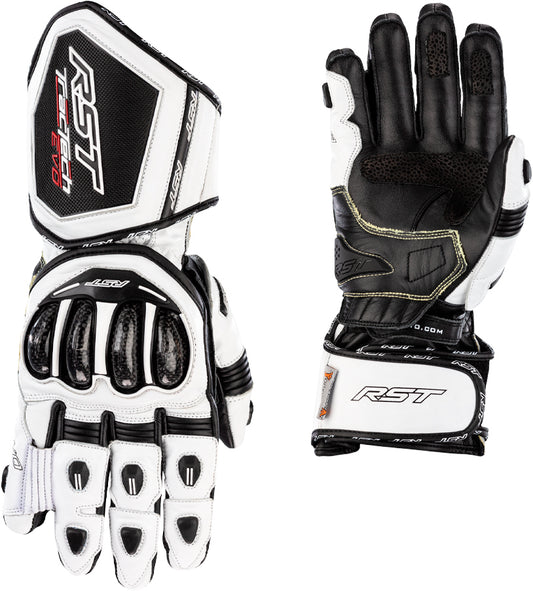RST Women's Tractech Evo 4 CE Gloves White and Black Leather, Medium (Part #103495WHI-07)