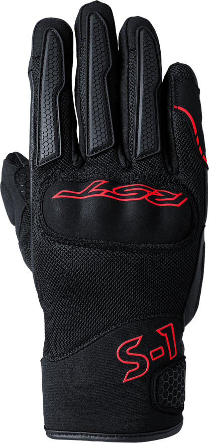 RST S1 Mesh Ce Glove Black/Red Large - Comfortable and Durable Safety Gear