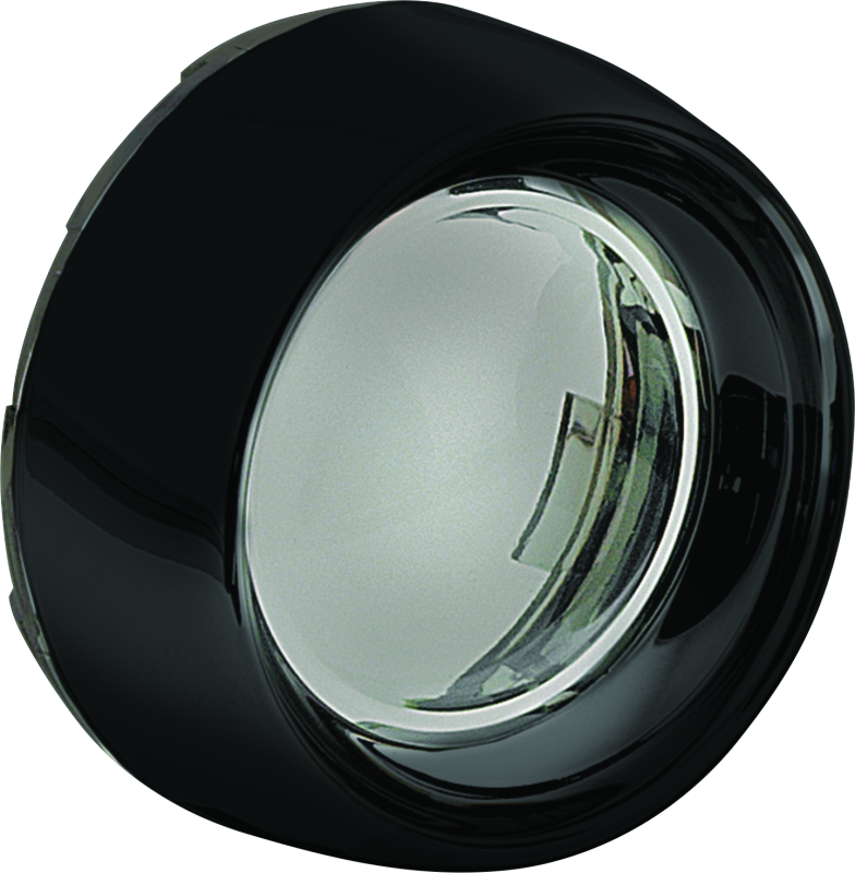 Kuryakyn Deep Dish Bezel for Bullet Turn Signals with Smoke Lens – Gloss Black