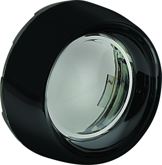 Kuryakyn Deep Dish Bezel for Bullet Turn Signals with Smoke Lens – Gloss Black
