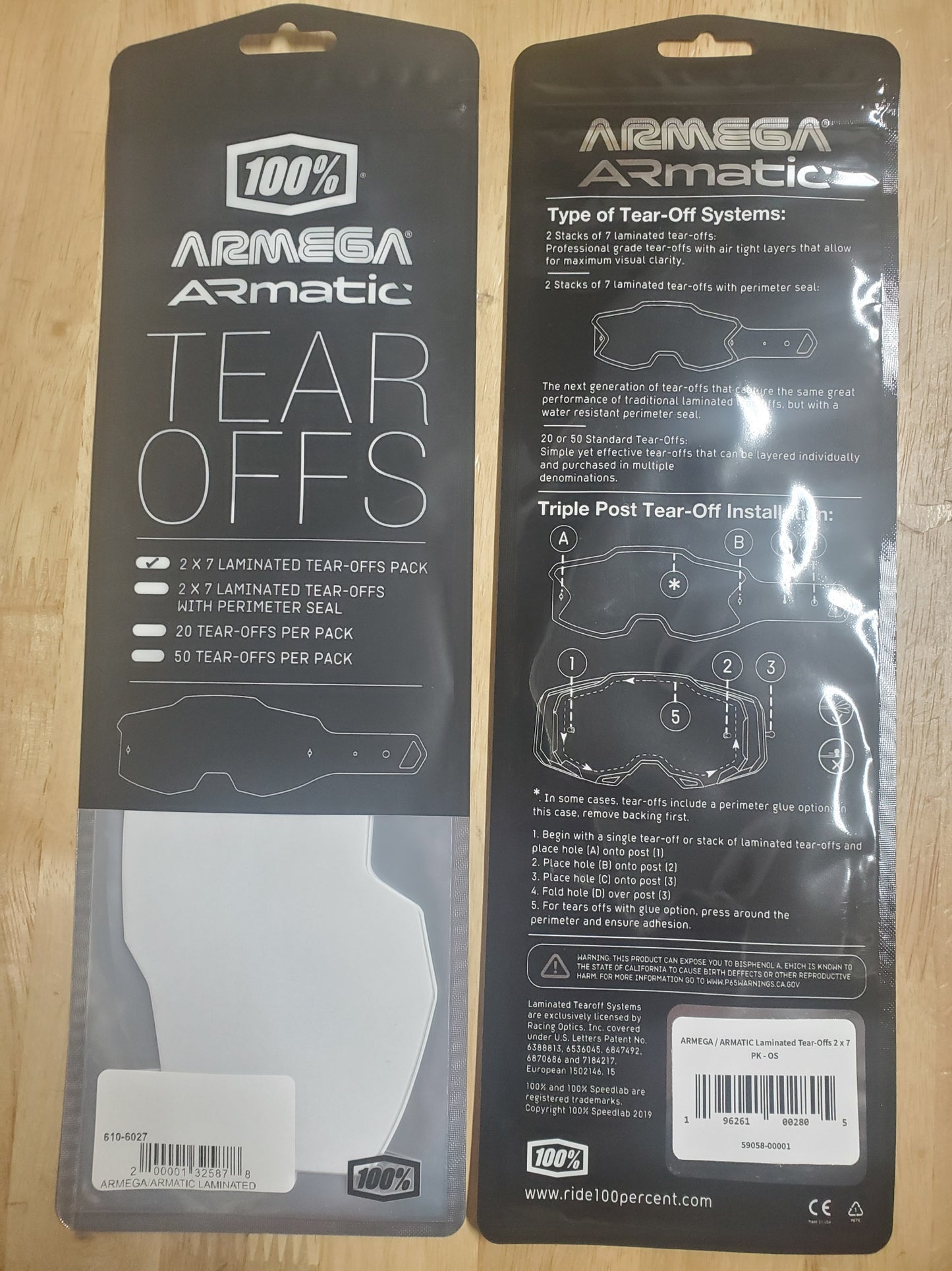 100% Armega Armatic Tear offs 2x7=14pack Laminated 59058-00001