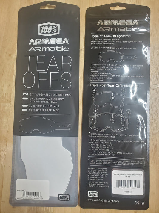 100% Armega Armatic Tear offs 2x7=14pack Laminated 59058-00001