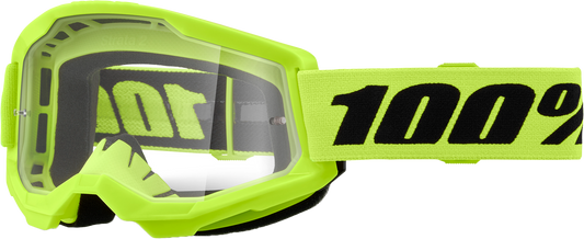 100-Percent Strata 2 Junior Goggle Neon Yellow Clear Lens - Youth MX and MTB Protective Eyewear