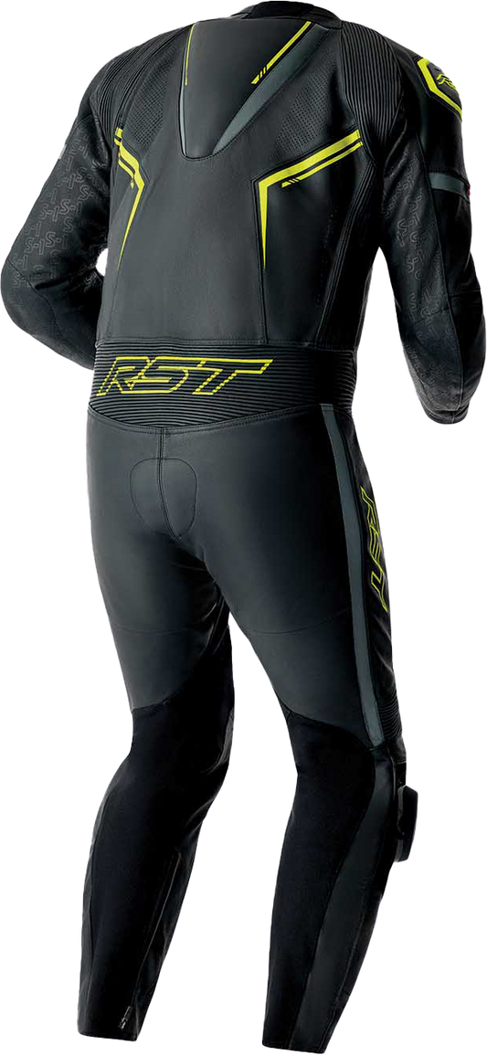 RST S1 D3O Leather Suit Black, Gray, and Fluorescent Yellow – Part 103604F.YEL-50