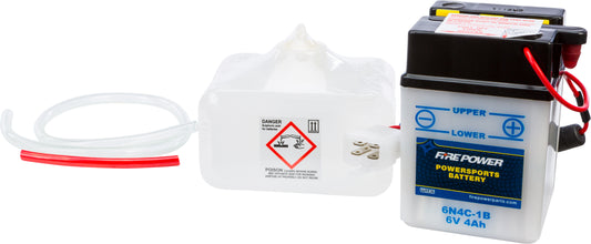 Fire Power 6N4C-1B 6V Motorcycle Battery with Acid Pack for Honda CT70 and XL Series