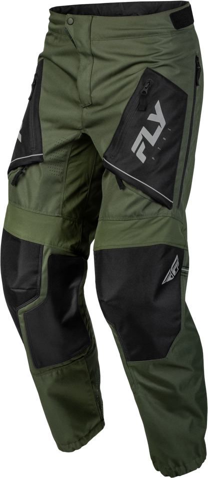 Fly Racing Patrol Pants Forest Green/Black Size 30 - Durable Multi-Panel Construction with Ventilated Comfort Mesh Liner