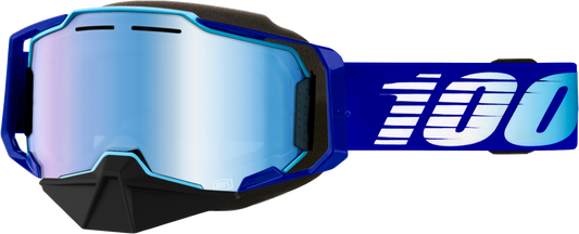100-Percent Armega Snowmobile Goggle with Blue Mirror Lens - Model 50008-10008