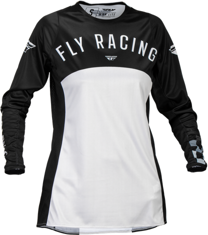 Fly Racing Women's Lite Jersey Black/Light Grey Md - Lightweight Performance Motorcycle Jersey