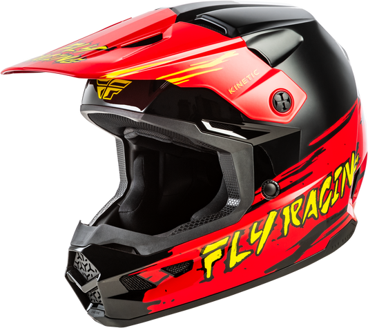 FLY RACING YOUTH KINETIC SURGE HELMET BLACK/RED/YELLOW YM'YM