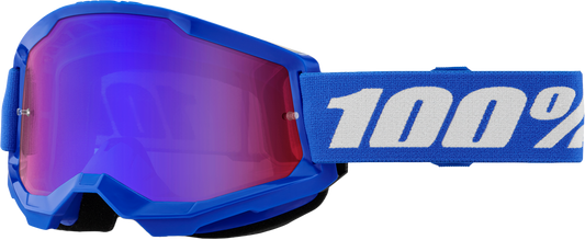 100-Percent Strata 2 Junior Goggle Blue Mirror Red/Blue Lens - Youth Racing Eyewear
