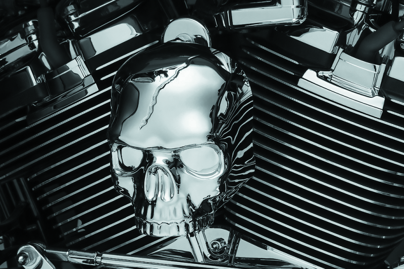 Kuryakyn Skull Horn Cover 2017 and Up with Waterfall Style Horn - Chrome
