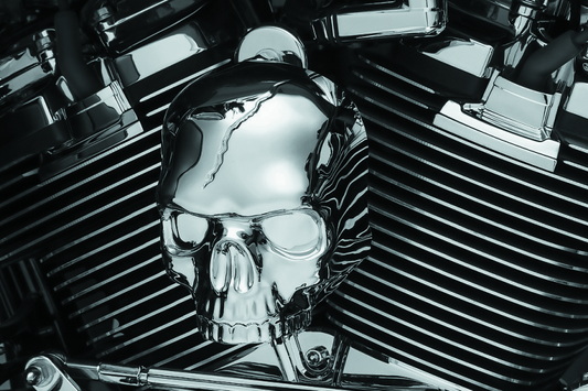 Kuryakyn Skull Horn Cover 2017 and Up with Waterfall Style Horn - Chrome