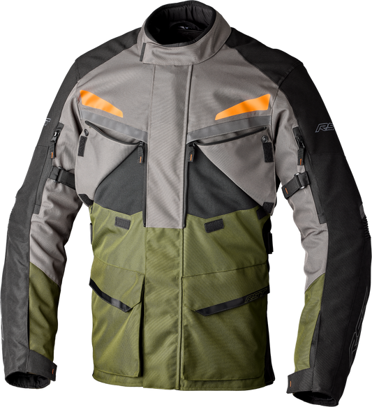 RST Maverick Evo CE Motorcycle Jacket Khaki/Grey/Orange – Adventure Touring Textile Gear
