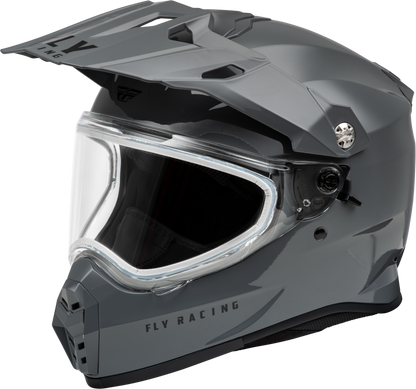 Fly Racing Trekker CW Solid Helmet with Dual Shields - Grey, Extra Small