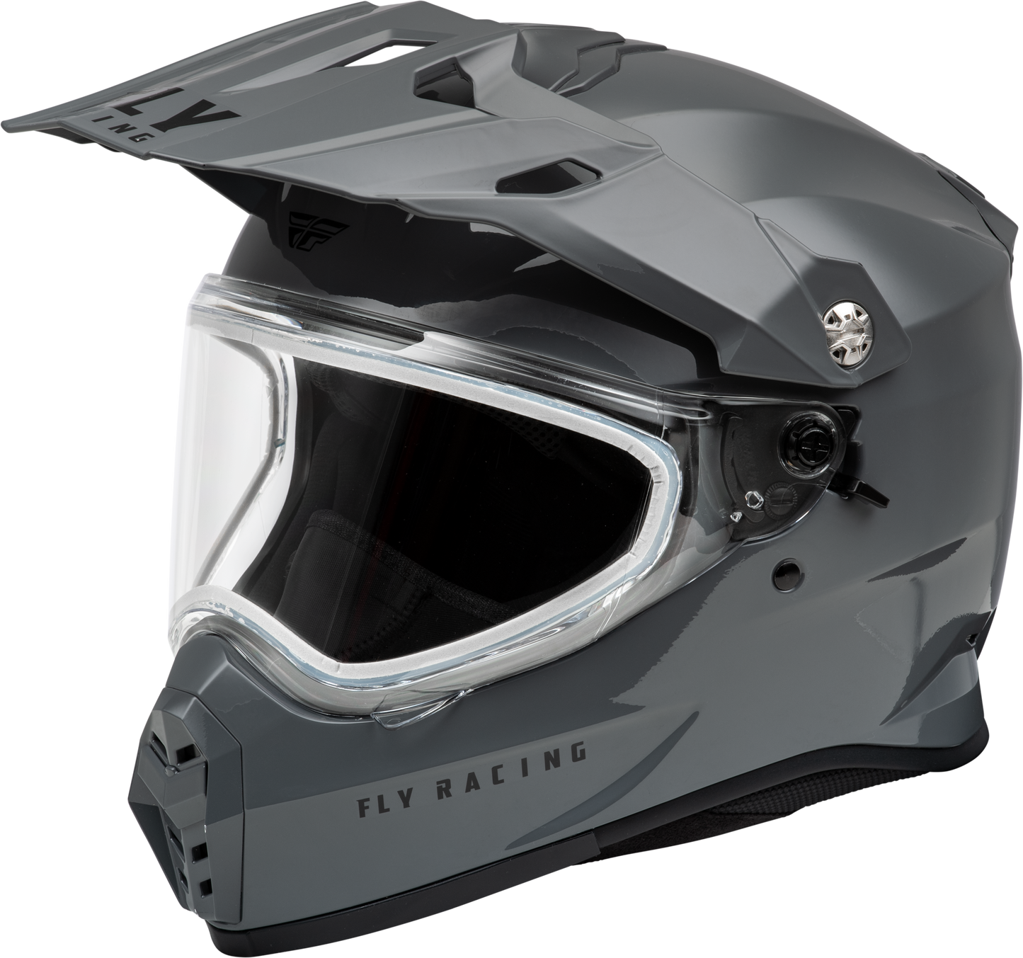 Fly Racing Trekker CW Solid Helmet with Dual Shield in Grey, Small