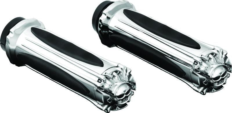 Kuryakyn Zombie Grips Without Throttle Boss for Throttle-By-Wire Chrome - Part Number KUR6298