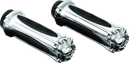 Kuryakyn Zombie Grips Without Throttle Boss for Throttle-By-Wire Chrome - Part Number KUR6298