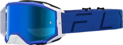 Fly Racing Zone Pro Goggle Blue with Sky Blue Mirror/Sky Blue Lens – Lightweight, Durable Protective Eyewear