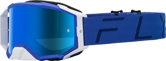 Fly Racing Zone Pro Goggle Blue with Sky Blue Mirror/Sky Blue Lens – Lightweight, Durable Protective Eyewear