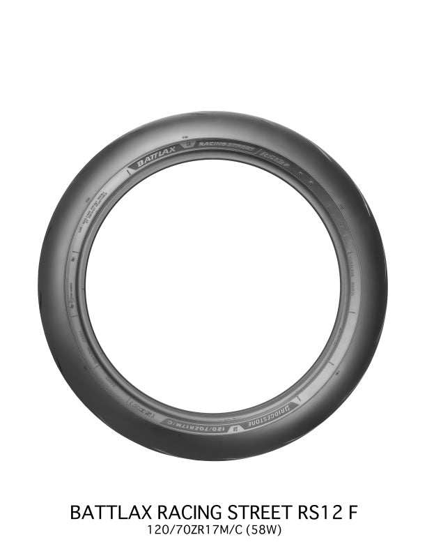 Bridgestone Battlax Racing Street RS12 Front Tire - 120/70ZR17 M/C 58W Tubeless for Sport and Sport Touring Motorcycles