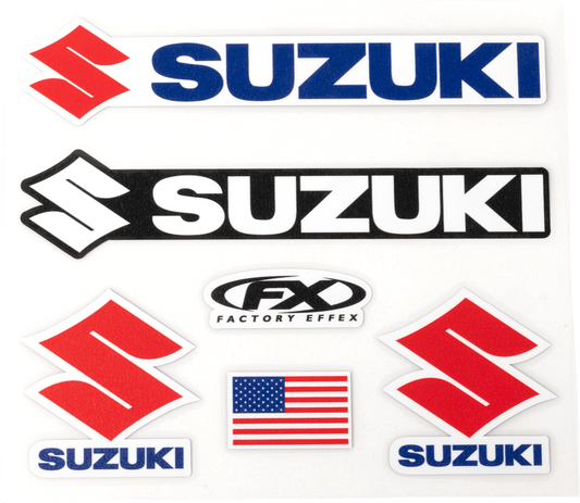 FACTORY EFFEX Suzuki Jersey Iron-On Kit - OEM Logo Transfers 10-9" - Kelly Motorsports