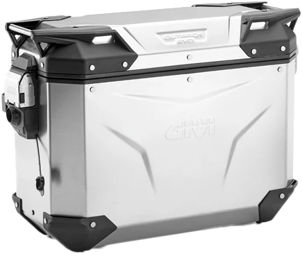 GIVI Outback Evo Smart Case 37L Left Side Silver - Aluminum Motorcycle Side Case