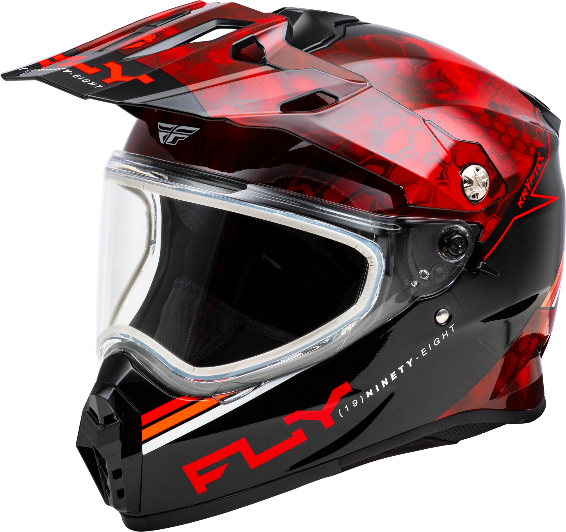 Fly Racing Trekker CW Conceal Helmet with Dual Shields in Red and Black, Part 73-313582X
