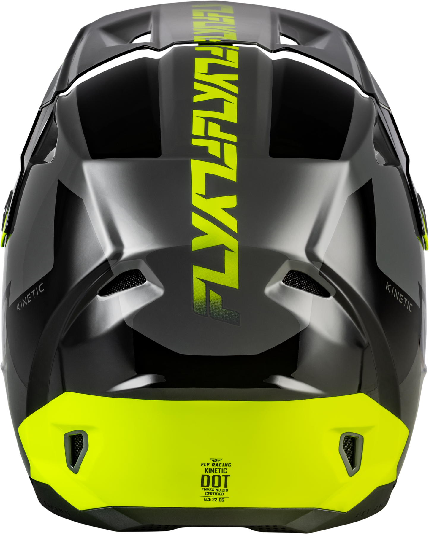 FLY Racing Kinetic Crest Helmet Grey/Black/Hi Vis 2X – Off-Road Motorcycle Helmet with Advanced Ventilation