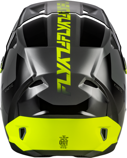 FLY Racing Kinetic Crest Helmet Grey/Black/Hi Vis 2X – Off-Road Motorcycle Helmet with Advanced Ventilation