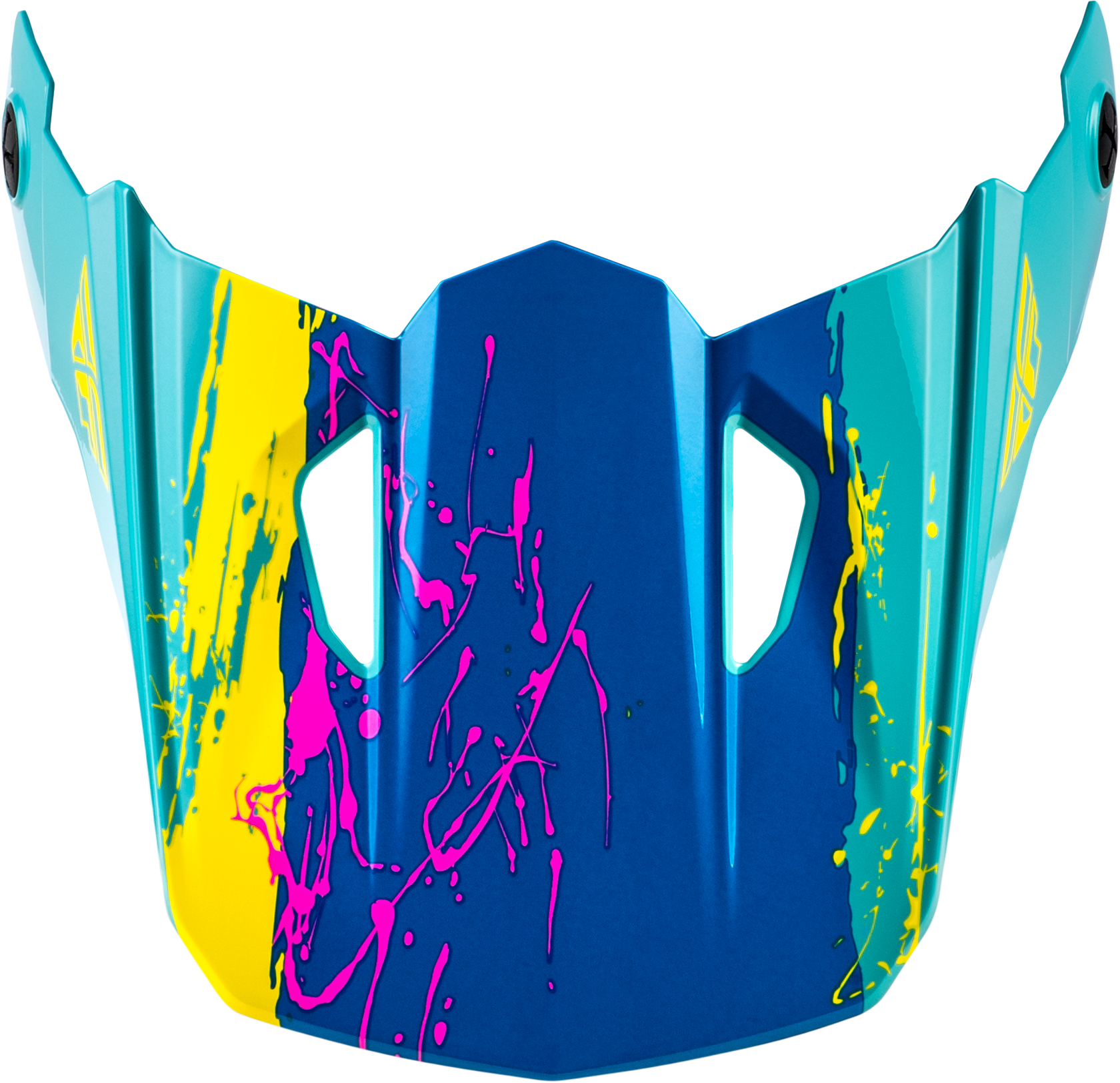 Fly Racing Yth Kinetic Drip Helmet Visor in Turquoise, Pink, and Yellow - Part Number 73-8680VY