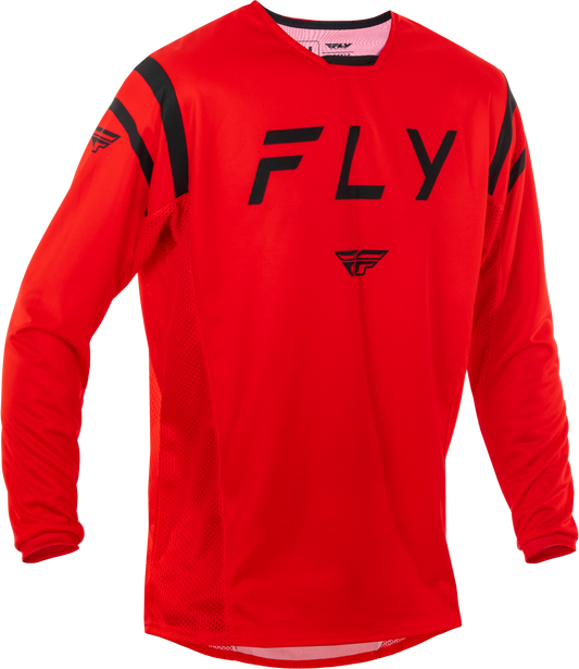 Fly Racing Kinetic Center Jersey Red/Black 2X — Performance Motocross Jersey with Tagless Comfort and Mesh Ventilation