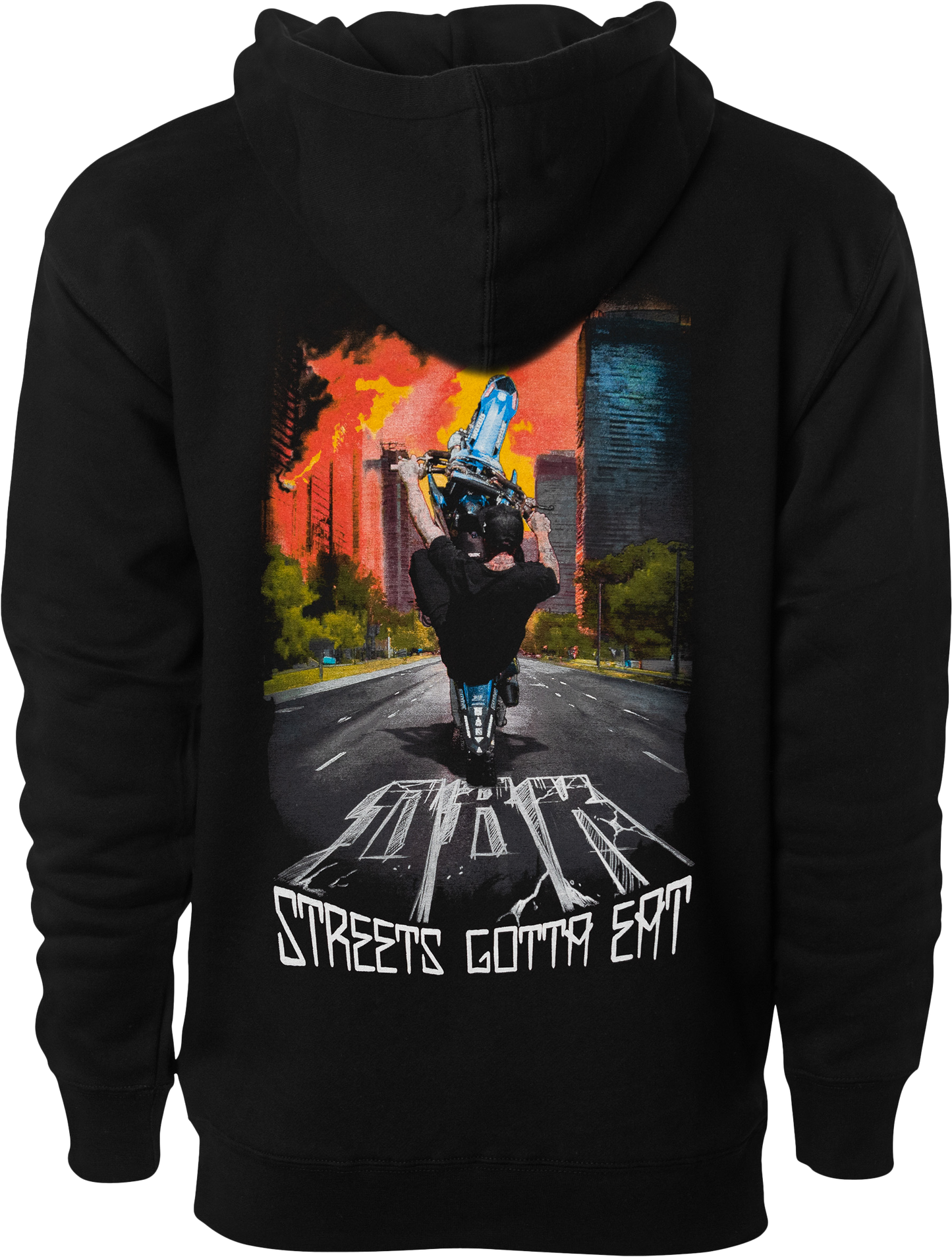 DBK Streets Gotta Eat Hoodie Black 2X – Comfortable 10oz Cotton-Poly Blend Sweatshirt