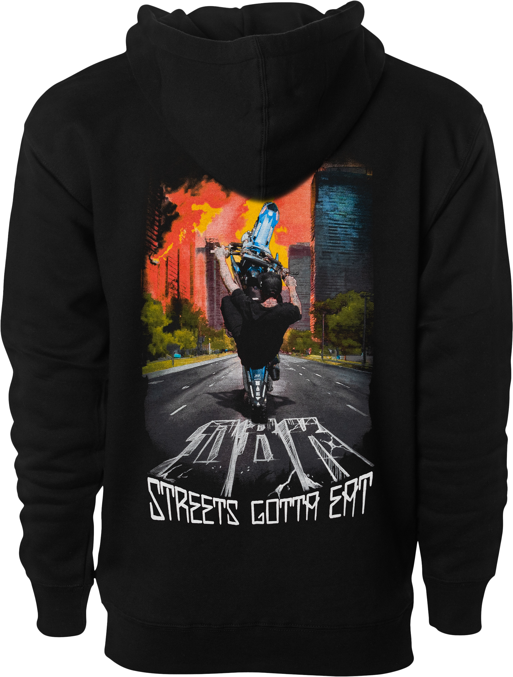DBK Streets Gotta Eat Hoodie Black 2X – Comfortable 10oz Cotton-Poly Blend Sweatshirt