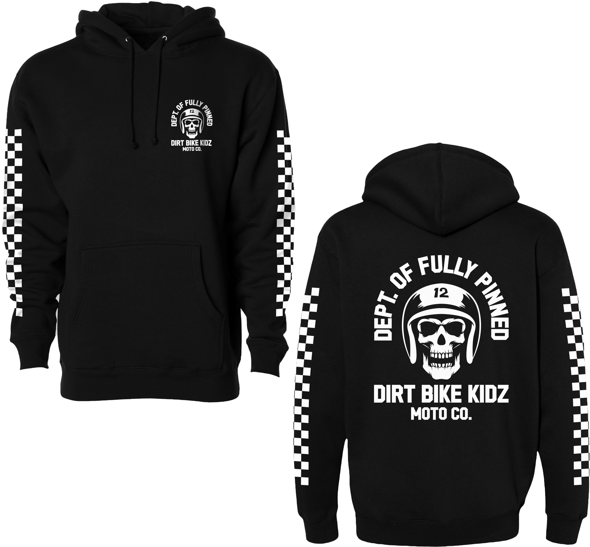 DBK Fully Pinned Hoodie Black 2X - Comfortable Cotton/Poly Blend for Adults and Youth