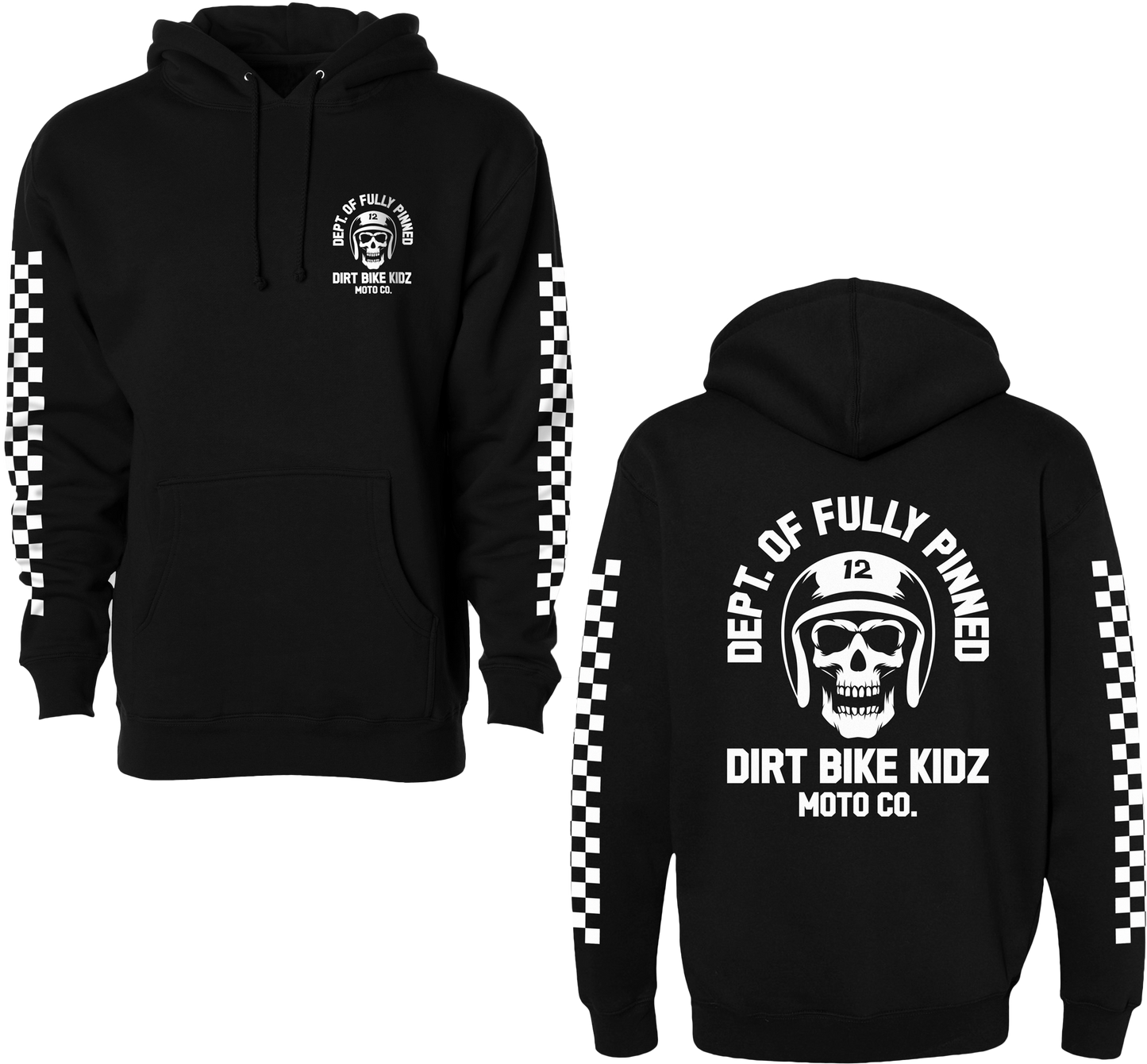 DBK Fully Pinned Youth Hoodie Black with Comfortable Cotton-Poly Blend