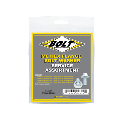 BOLT SV-M6SEMS 8mm Hex Flange Bolt Assortment with 16mm Washers – 40 Piece Kit