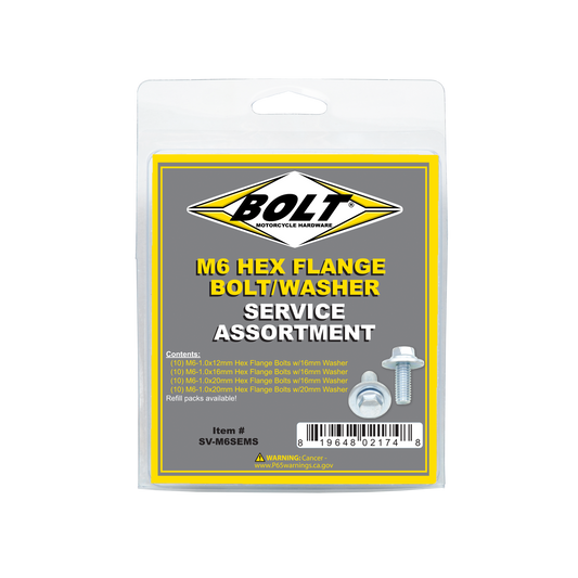 BOLT SV-M6SEMS 8mm Hex Flange Bolt Assortment with 16mm Washers – 40 Piece Kit