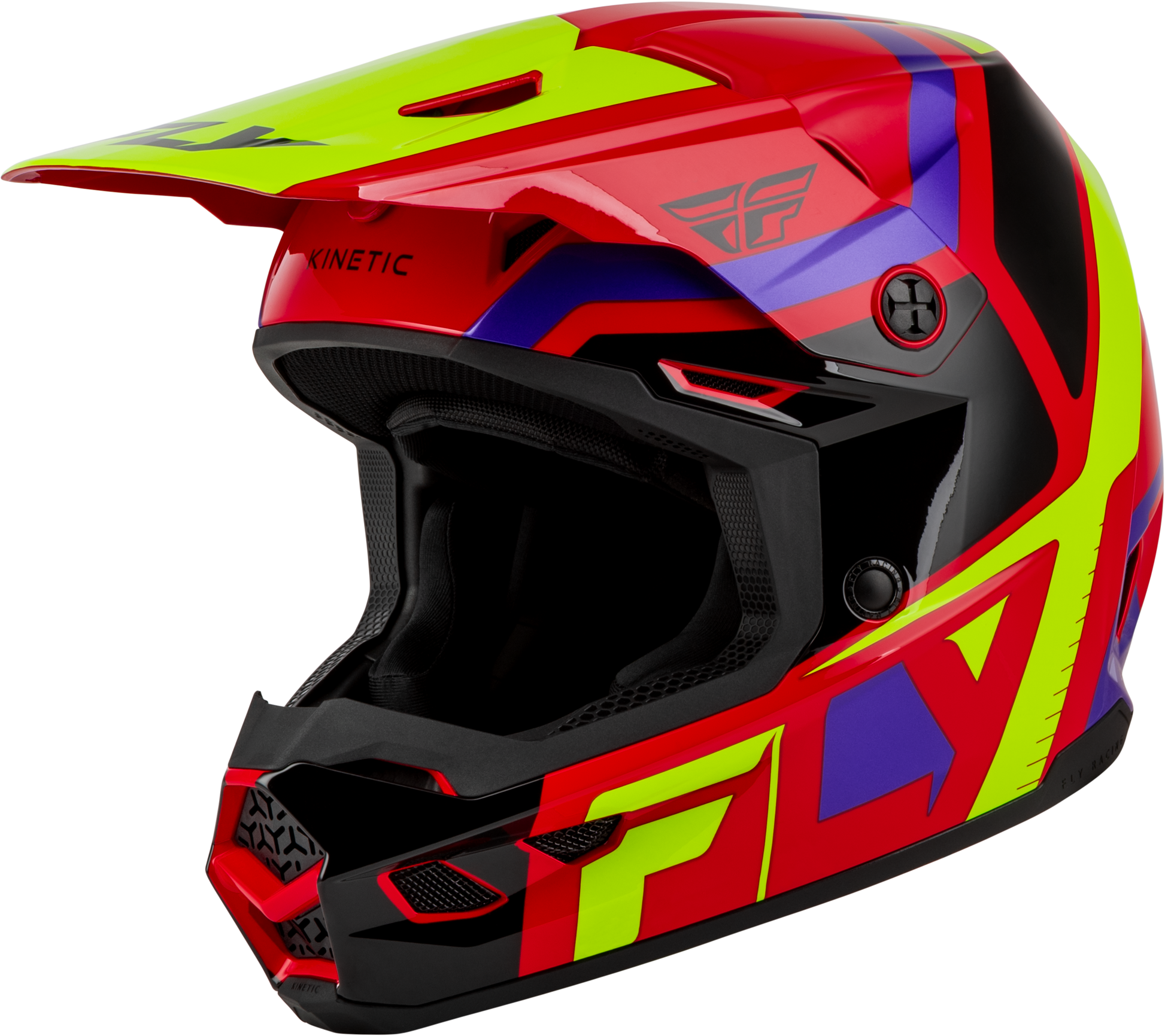 Youth Kinetic Scrap Helmet Red/Hi Vis/Purple/Black Yl
