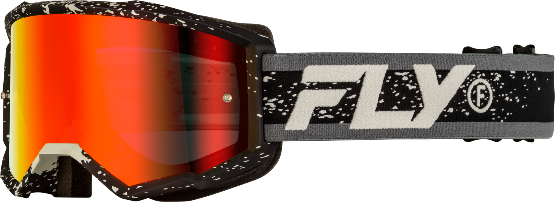 Fly Racing Youth Zone Goggle Black/Grey with Red Mirror/Smoke Lens