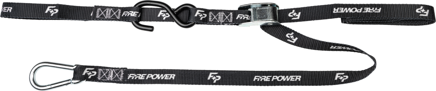 FIRE POWER 1 - Inch Tie Down Soft Tie Black, Pack of 2 - Kelly Motorsports