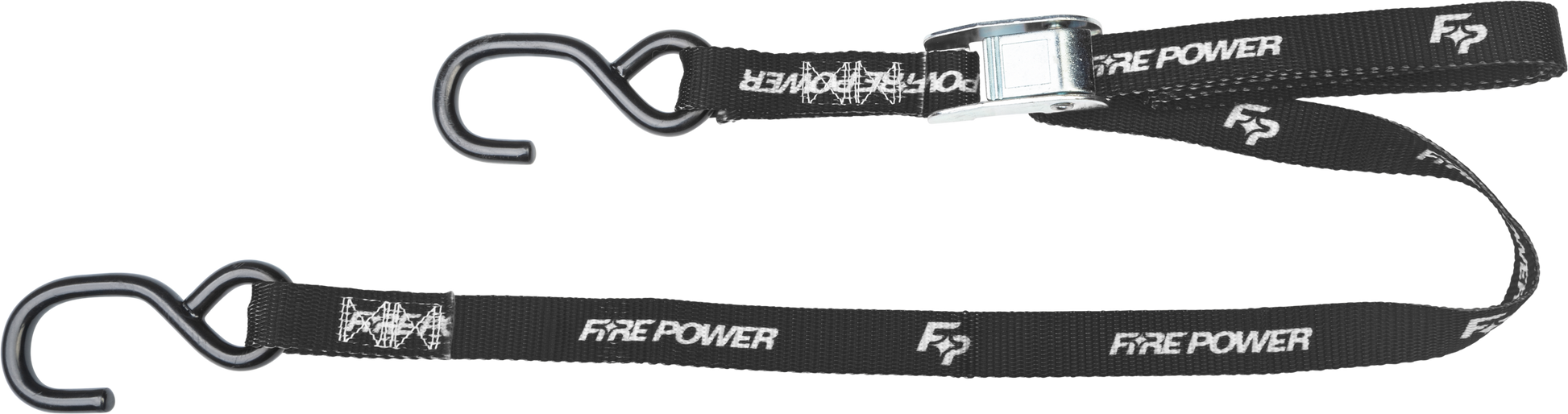 FIRE POWER 1 - Inch Tie Down Straps with Cam Buckle, 6 Feet, Black - Pair - Kelly Motorsports