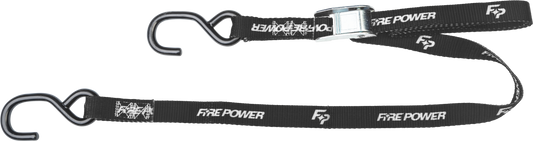 FIRE POWER 1 - Inch Tie Down Straps with Cam Buckle, 6 Feet, Black - Pair - Kelly Motorsports