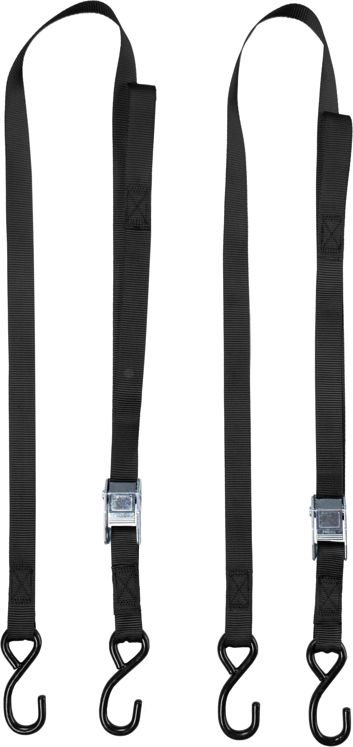 FIRE POWER 1 - Inch x 6 - Foot Tie Down Soft Tie Black Pair - Kelly Motorsports